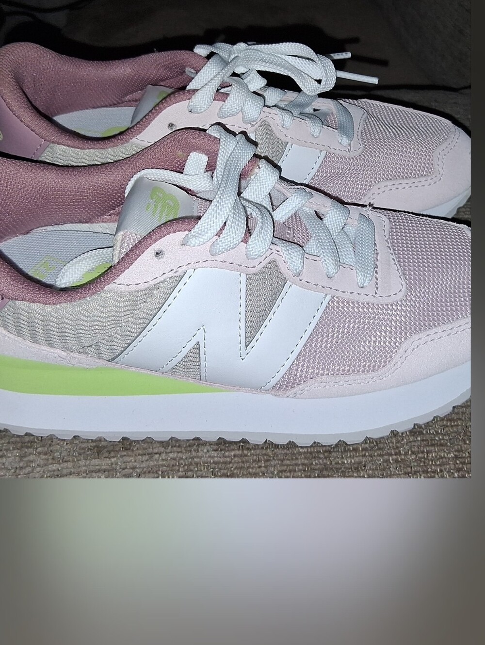 New Balance Women's Pink, White & Lime Retro Trainer